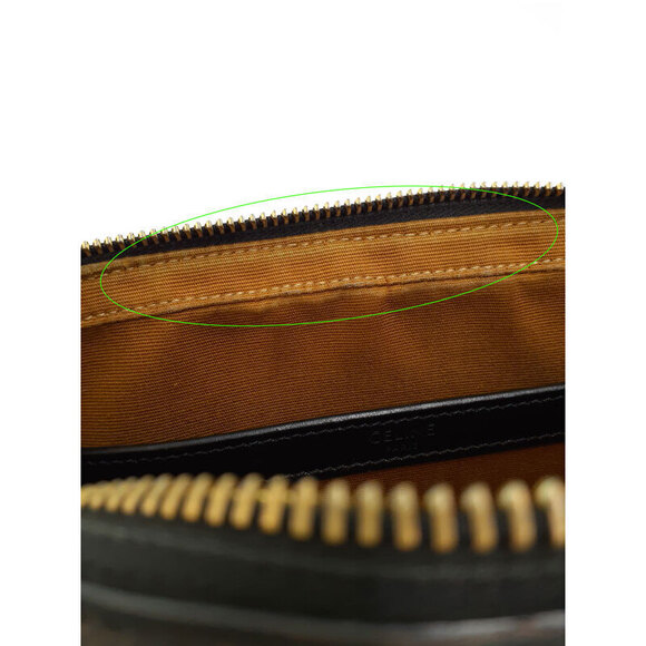 Celine Triomphe Messenger Bag Shoulder Canvas Leather Black Brown - Picture 4 of 9